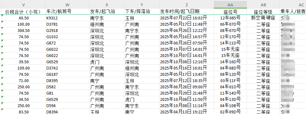 第十二步:可以快速核对发票信息,统计合计金额等